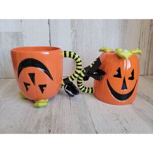 Jack‎ o lantern large pumpkin mug set Halloween home decor